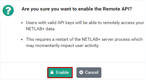 Enable Confirmation