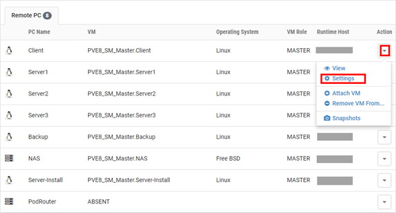 Remote PC Settings