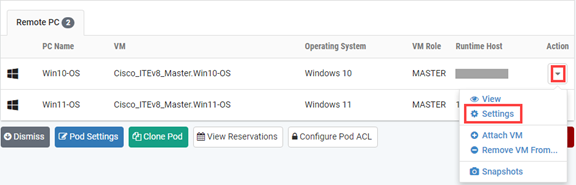 Remote PC Settings